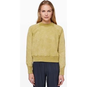 LULULEMON Washed Vintage Gold Ready to Roll Crewneck Sweater 6 New